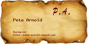 Pete Arnold névjegykártya