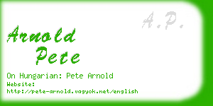 arnold pete business card